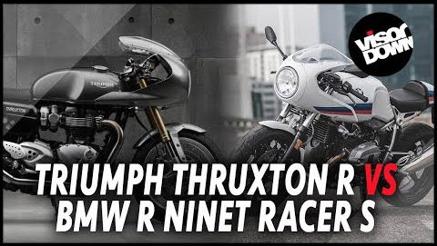 Triumph Thruxton R vs BMW R nineT Racer video review